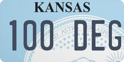 KS license plate 100DEG