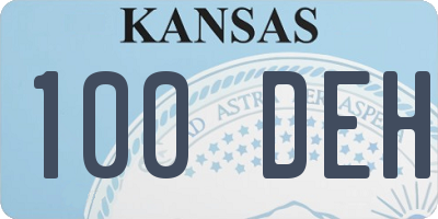 KS license plate 100DEH