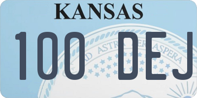 KS license plate 100DEJ
