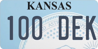 KS license plate 100DEK