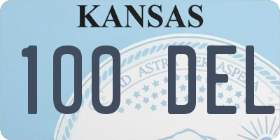 KS license plate 100DEL