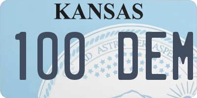 KS license plate 100DEM