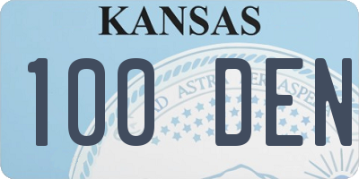 KS license plate 100DEN