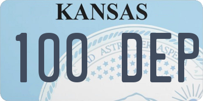KS license plate 100DEP