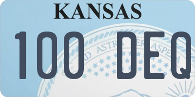 KS license plate 100DEQ
