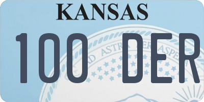 KS license plate 100DER