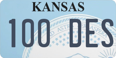 KS license plate 100DES