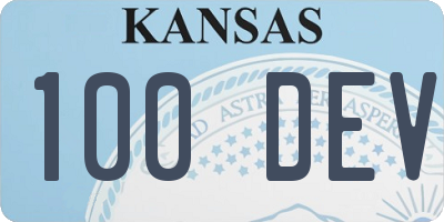 KS license plate 100DEV