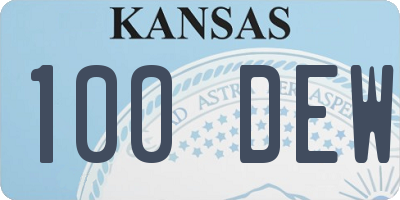 KS license plate 100DEW