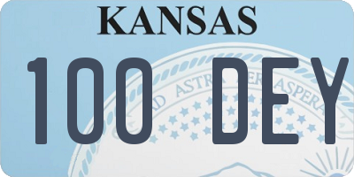 KS license plate 100DEY
