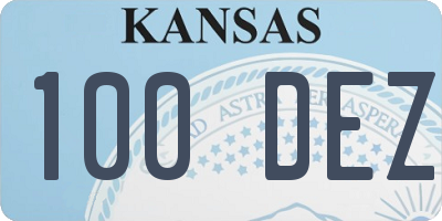 KS license plate 100DEZ