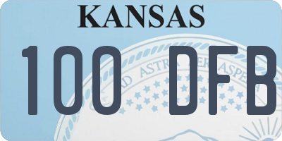 KS license plate 100DFB
