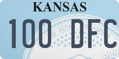 KS license plate 100DFC