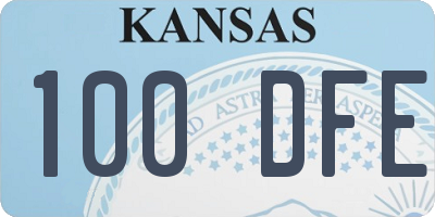 KS license plate 100DFE