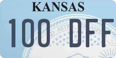 KS license plate 100DFF