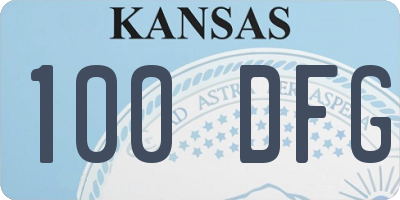 KS license plate 100DFG