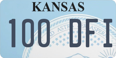 KS license plate 100DFI