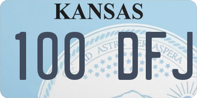 KS license plate 100DFJ