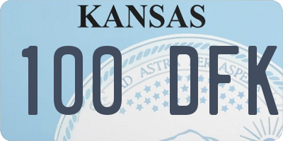 KS license plate 100DFK