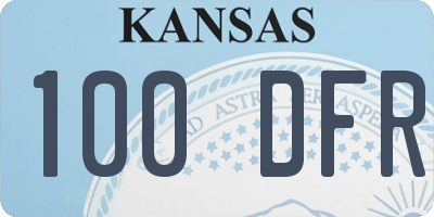 KS license plate 100DFR