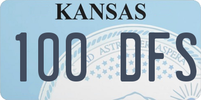 KS license plate 100DFS