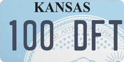 KS license plate 100DFT