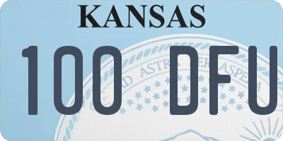 KS license plate 100DFU