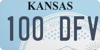 KS license plate 100DFV