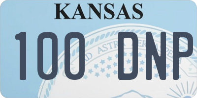 KS license plate 100DNP