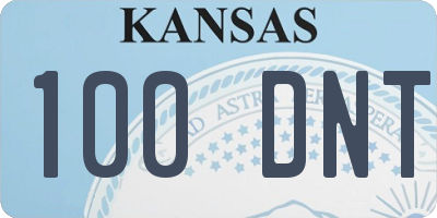 KS license plate 100DNT