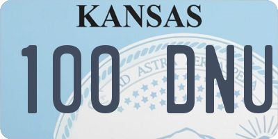 KS license plate 100DNU