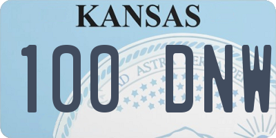 KS license plate 100DNW