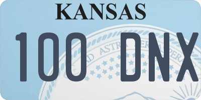 KS license plate 100DNX