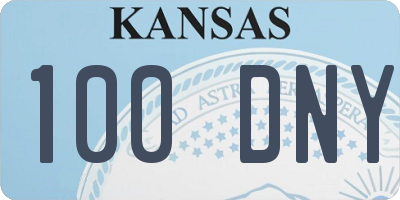 KS license plate 100DNY