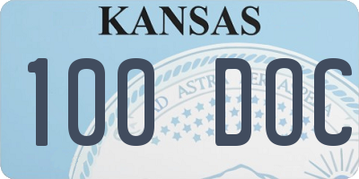 KS license plate 100DOC