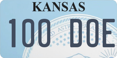 KS license plate 100DOE