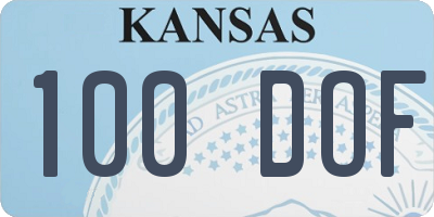 KS license plate 100DOF