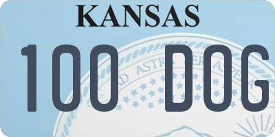 KS license plate 100DOG