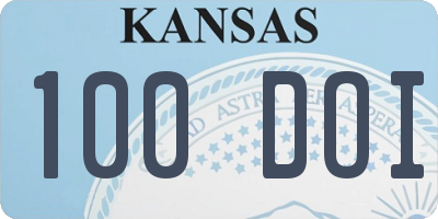 KS license plate 100DOI
