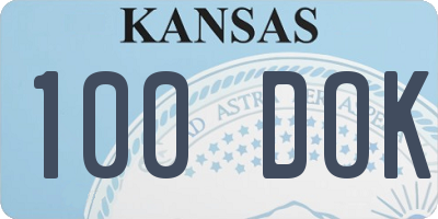 KS license plate 100DOK