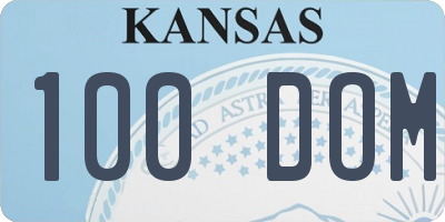 KS license plate 100DOM