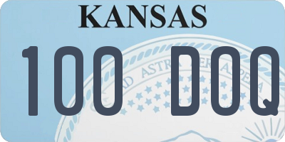 KS license plate 100DOQ