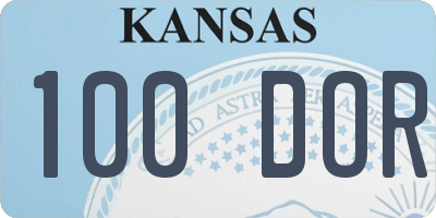 KS license plate 100DOR