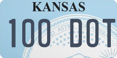 KS license plate 100DOT