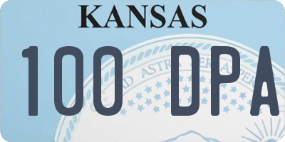 KS license plate 100DPA