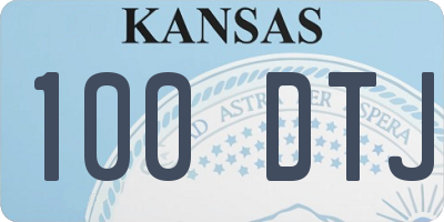 KS license plate 100DTJ