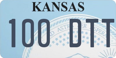 KS license plate 100DTT