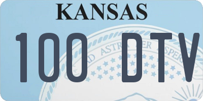 KS license plate 100DTV