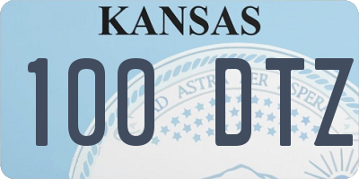 KS license plate 100DTZ