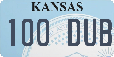 KS license plate 100DUB